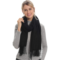Moda kobiety szalik cienkie szale jednolity kolor kobiety szalik zimowe Hijabs frędzle długi kaszmirowy jak Pashmina Hijabs szaliki okłady 4